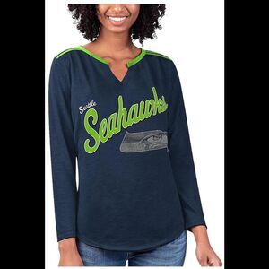 NFL Women's Long Sleeve V-Neck Tee Seahawks - Regular